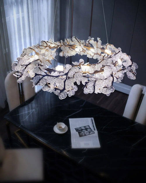 Floral Branch Crystal Chandelier
