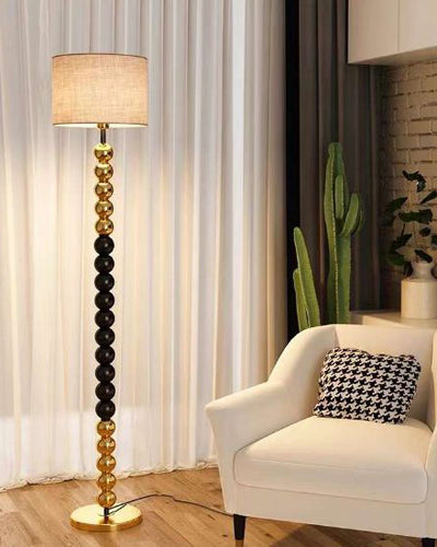 Stacked Ball Floor Lamp - Gold+Black