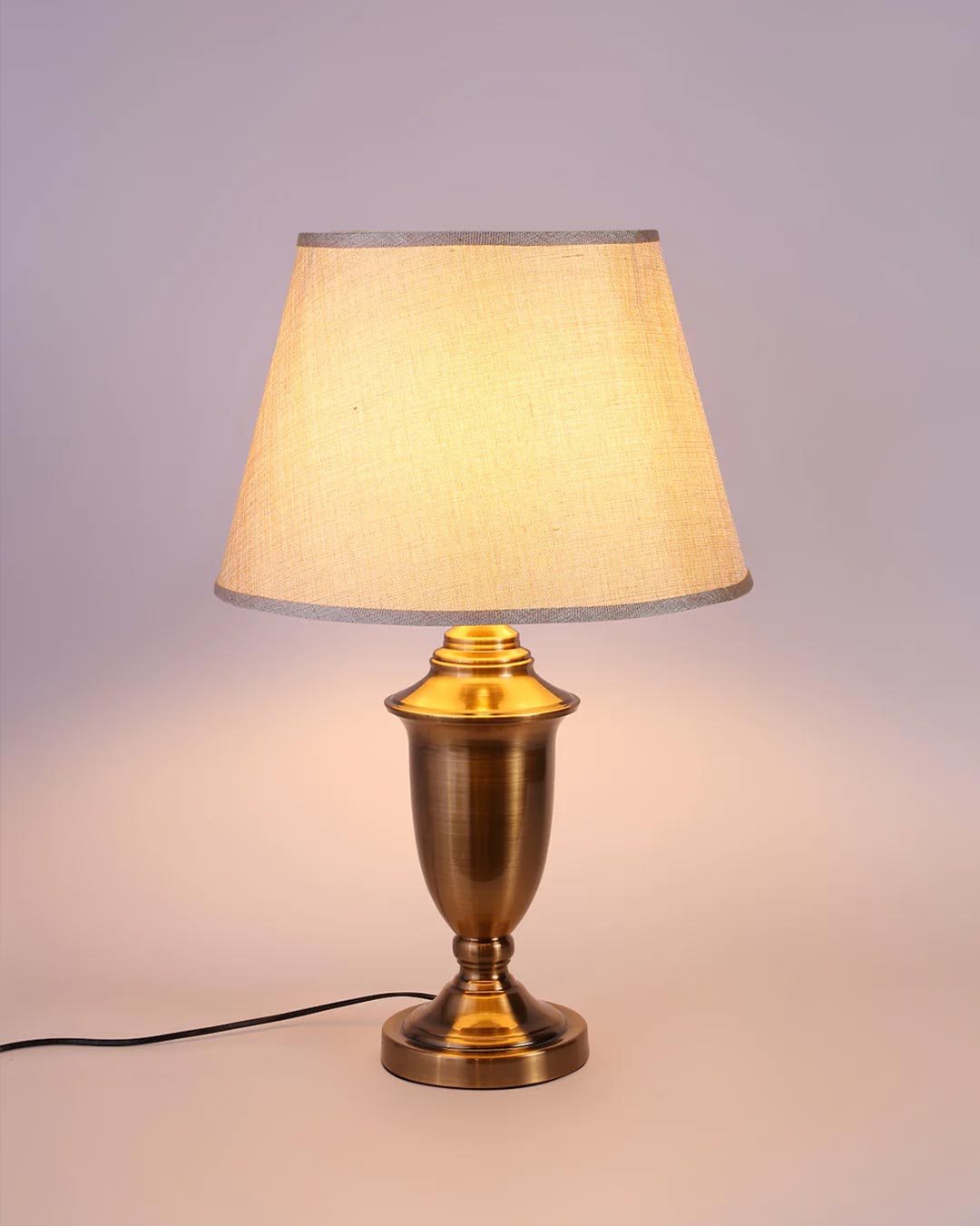 Mid-Century Gold Metal Table Lamp
