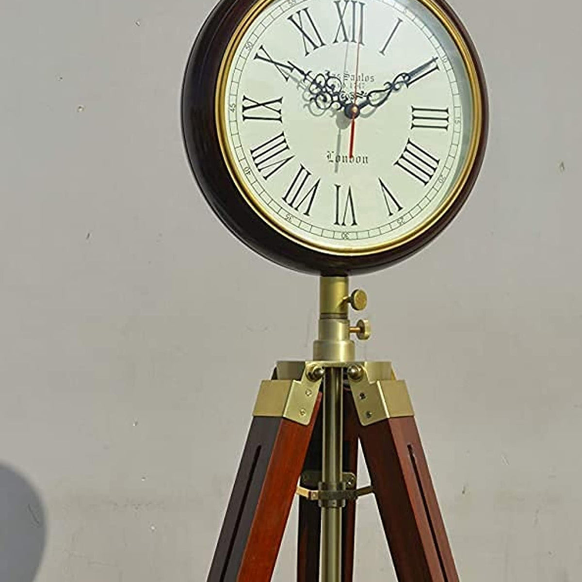 Handmade Wooden Tripod Stand Clock – Glimmora by Grover Lights