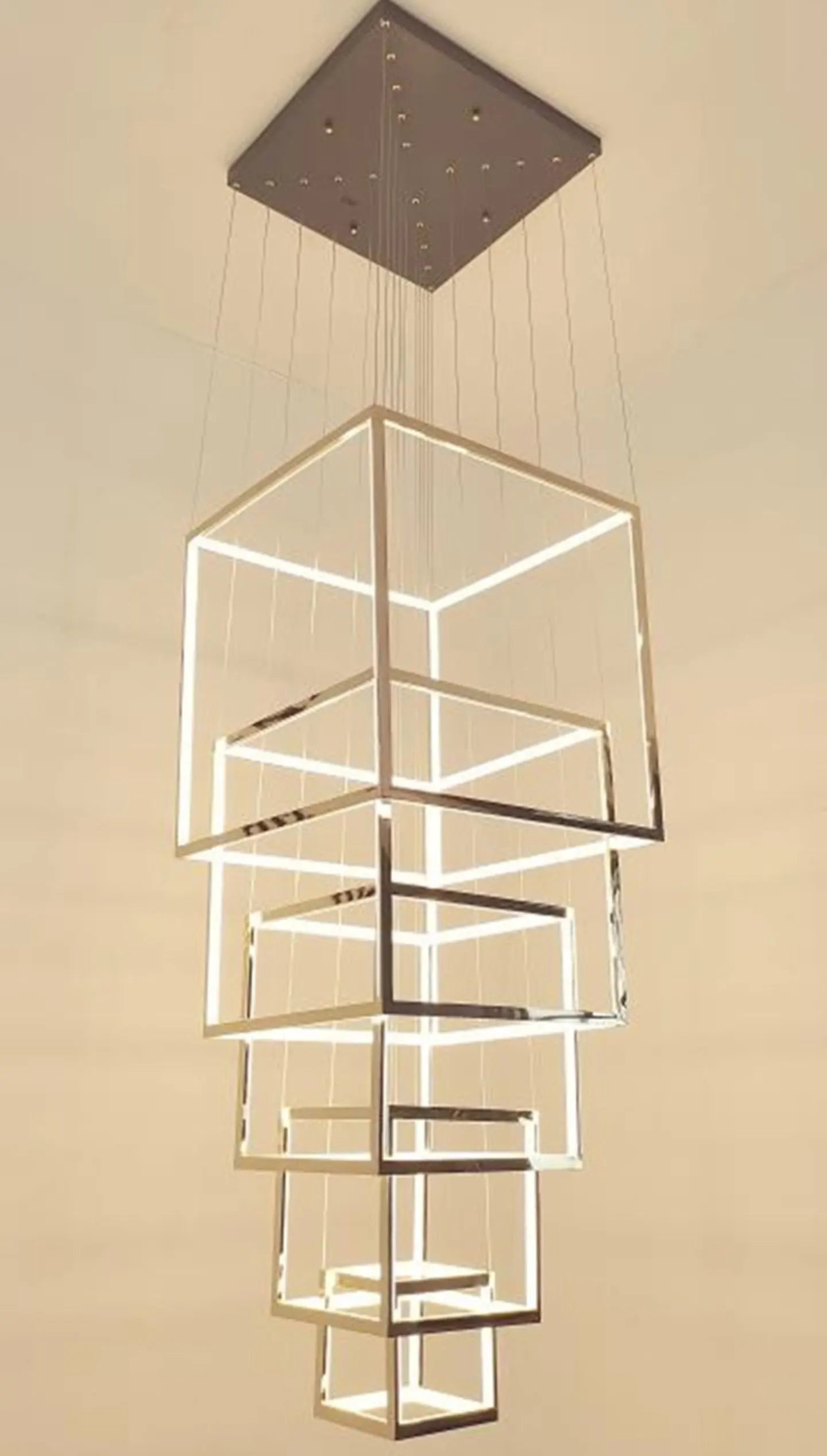 5 Lights 5 Cube French Double Height Stair Chandelier
