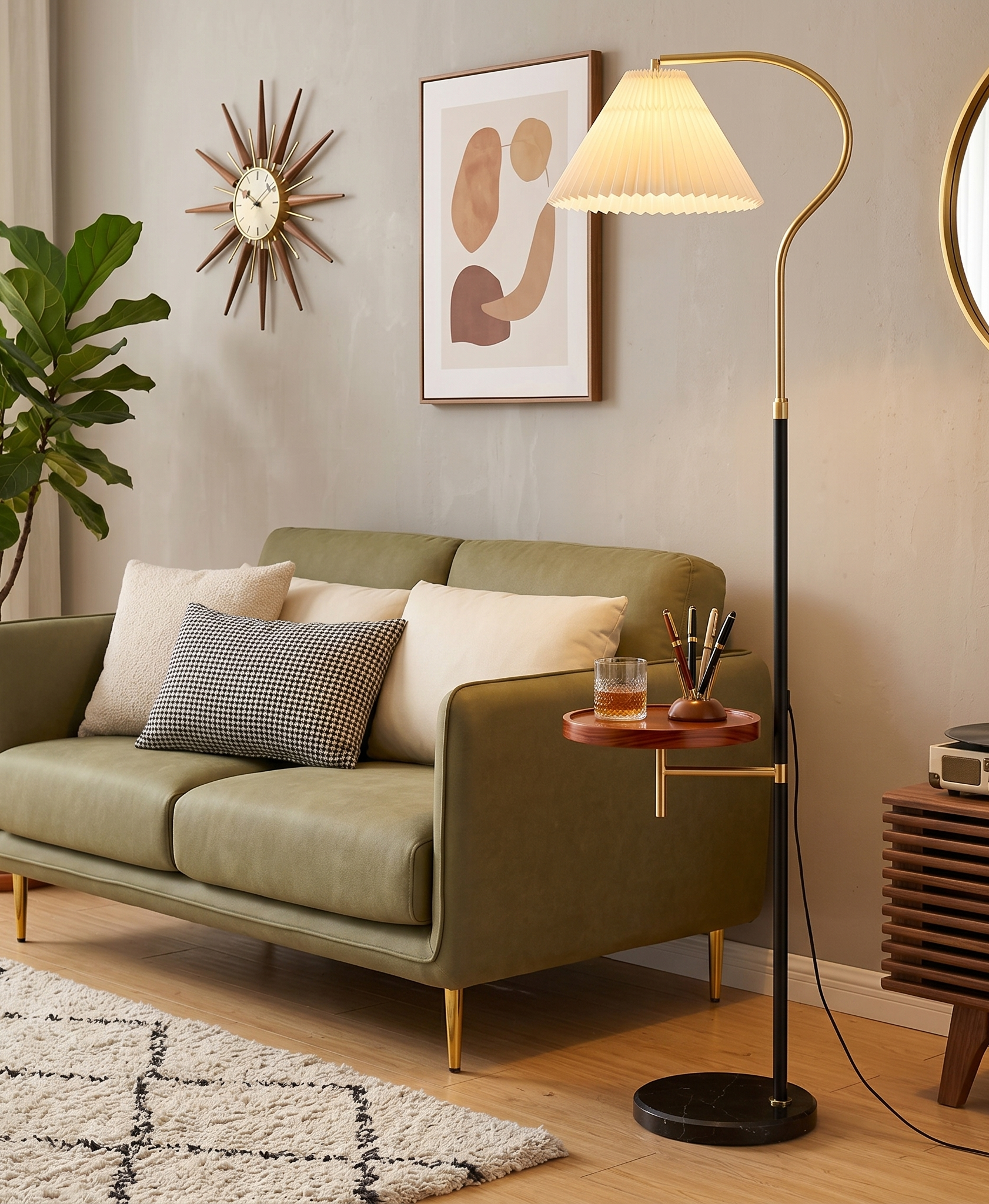 Pleated Poetry (Pecan) Floor Lamp