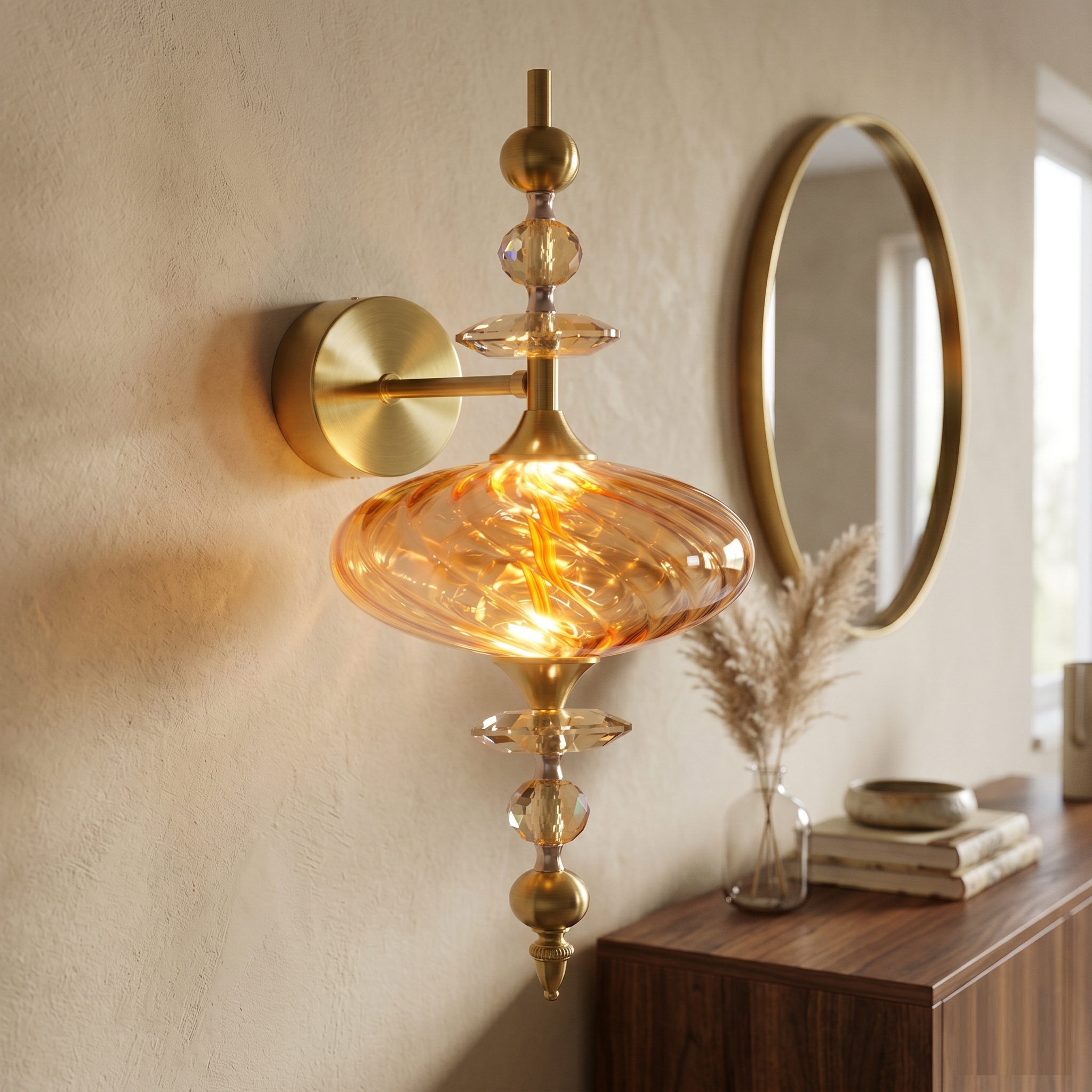 Amber Jewel Wall Light