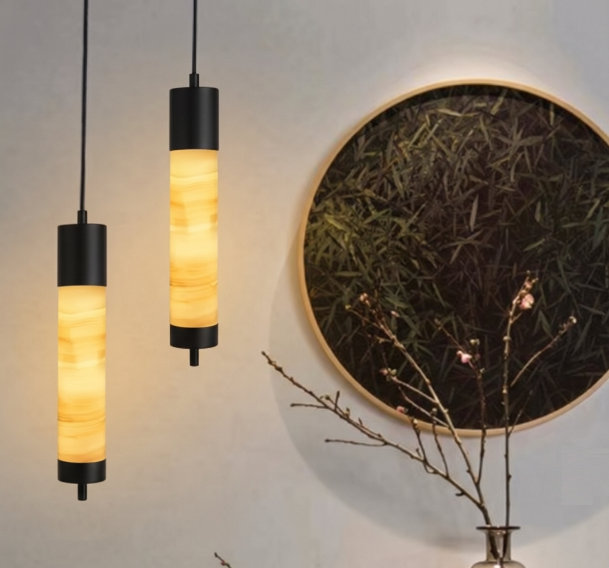 (Original) Aurum Onyx Marble Black  Pendant Light