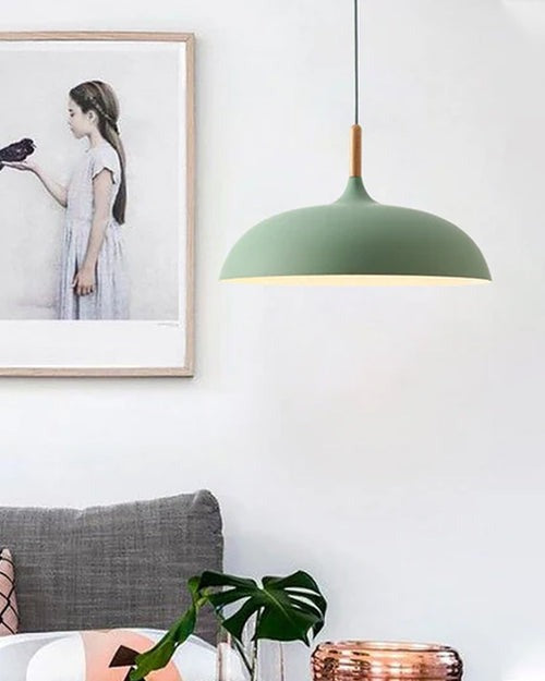 Industrial Hanging Pendant Light - Green