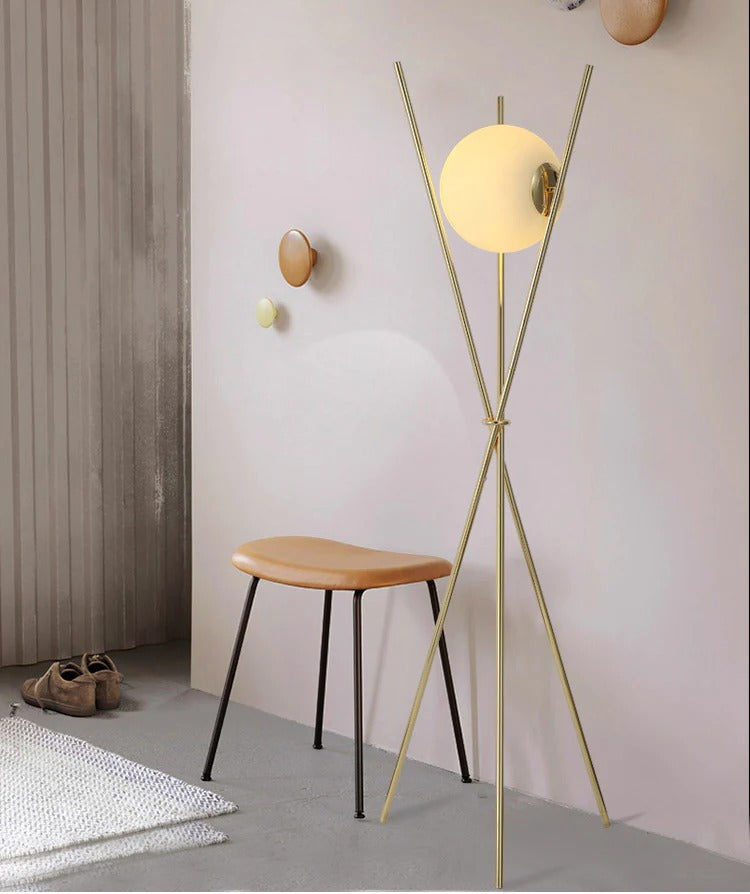 Gold Tripod Floor Lamp