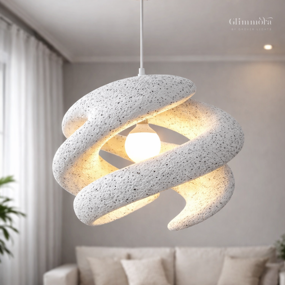 Modern Sculptural Spiral Pendant Light