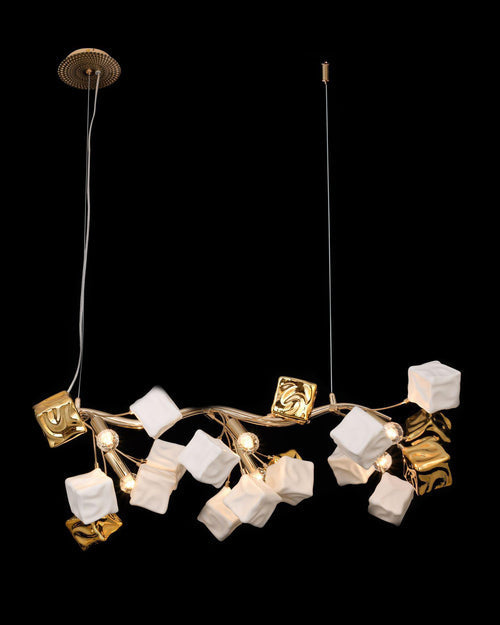 Cube Shaped Linear Chandelier