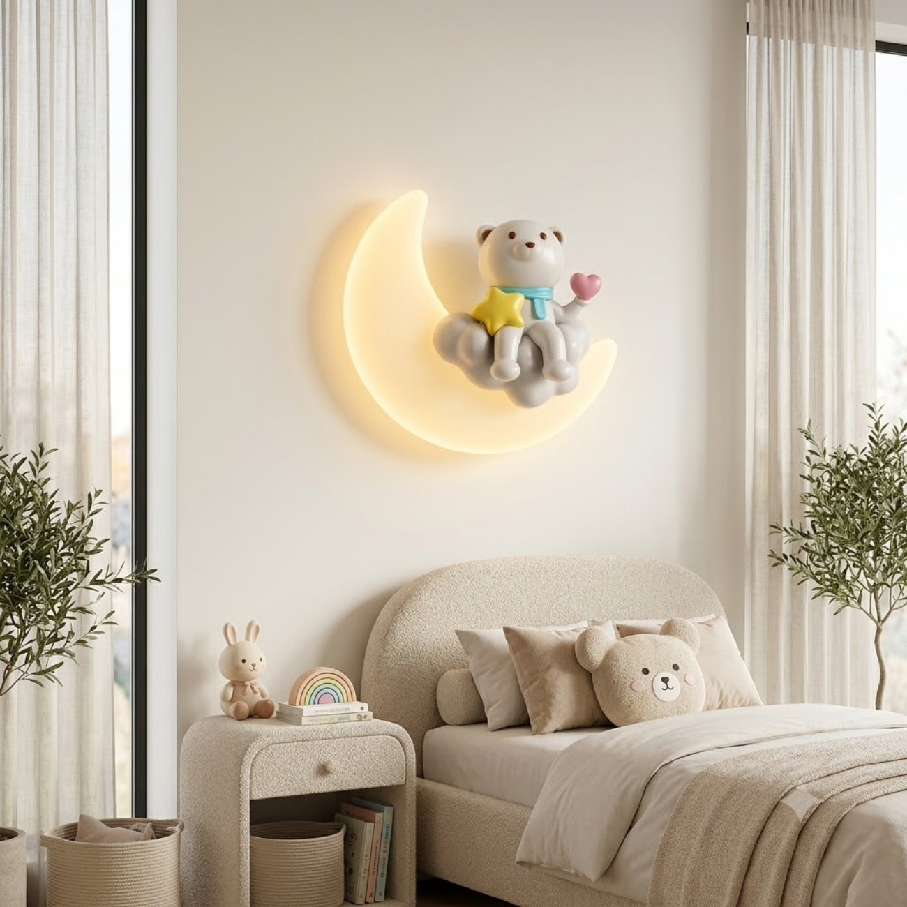 Moon Bear Kids Wall Lamp