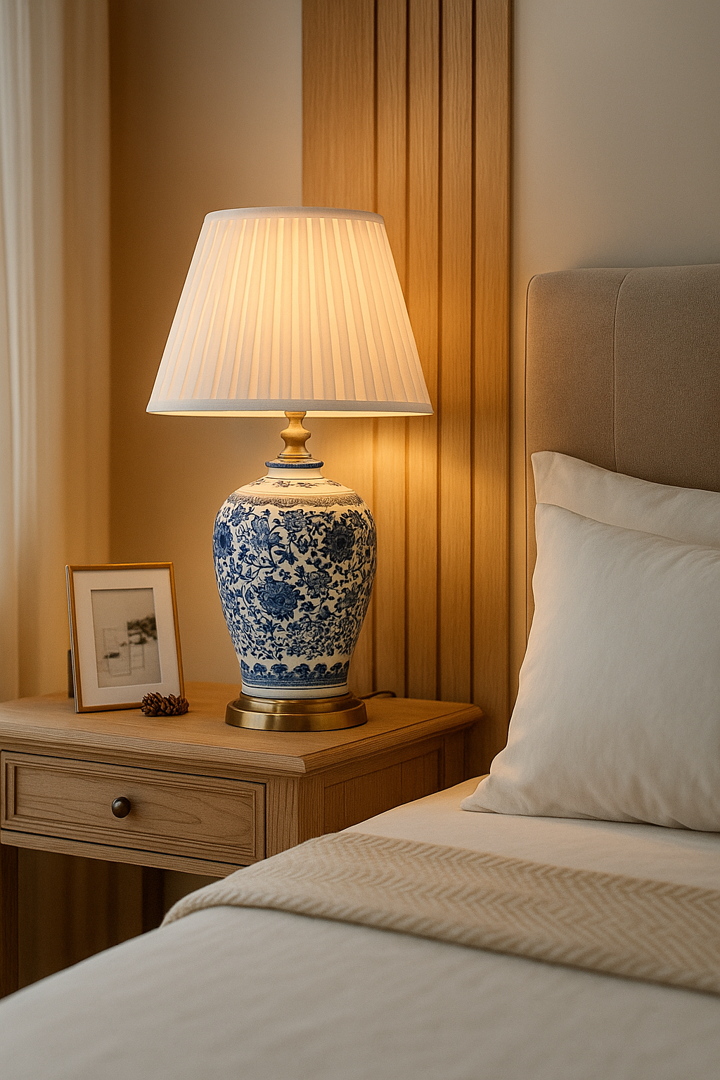 Blue and White Ceramic Table Lamp