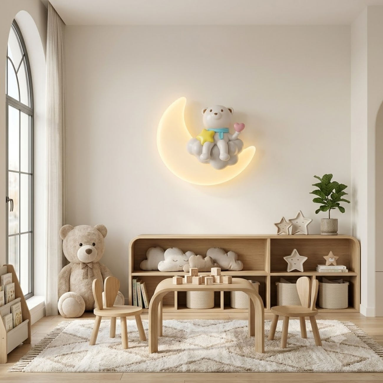 Moon Bear Kids Wall Lamp
