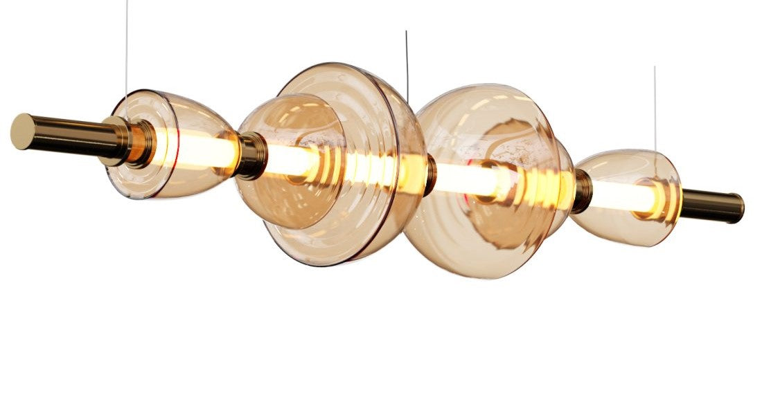 Separating Shadows (Amber, Glass) Chandelier