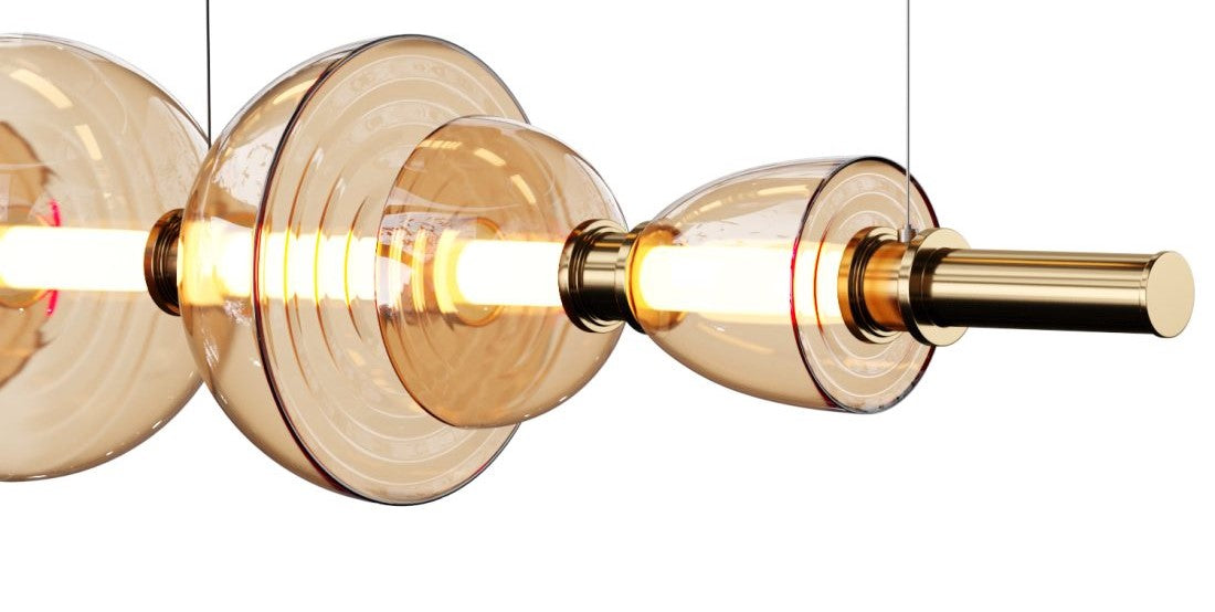 Separating Shadows (Amber, Glass) Chandelier