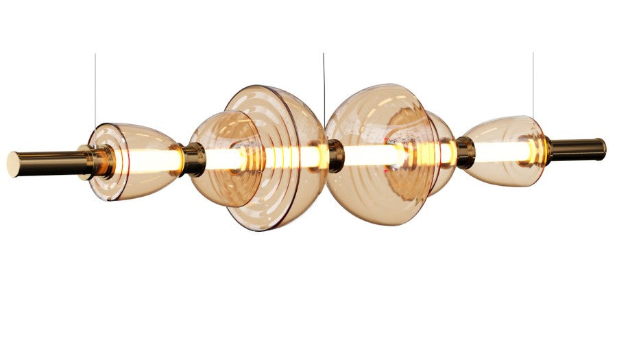 Separating Shadows (Amber, Glass) Chandelier