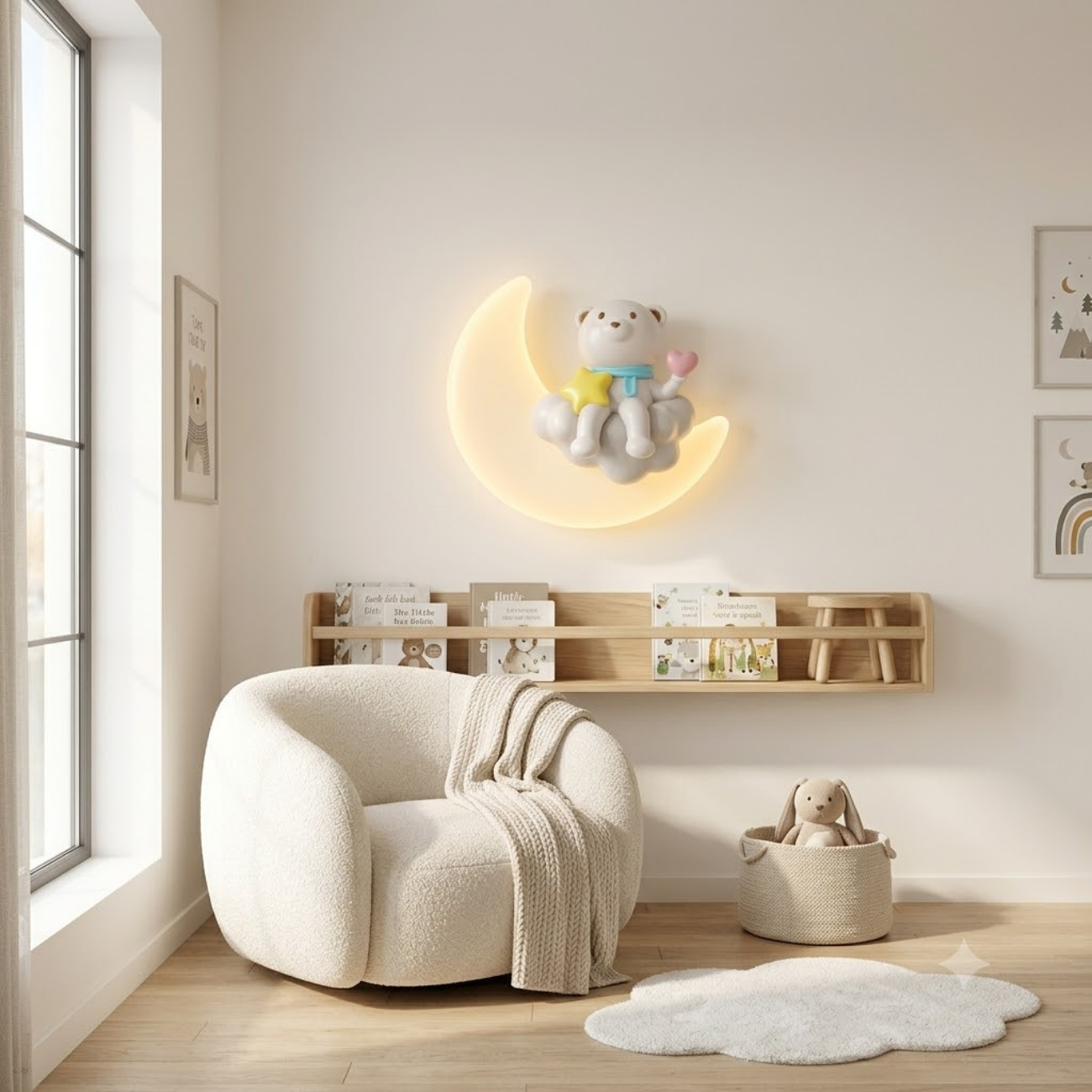 Moon Bear Kids Wall Lamp