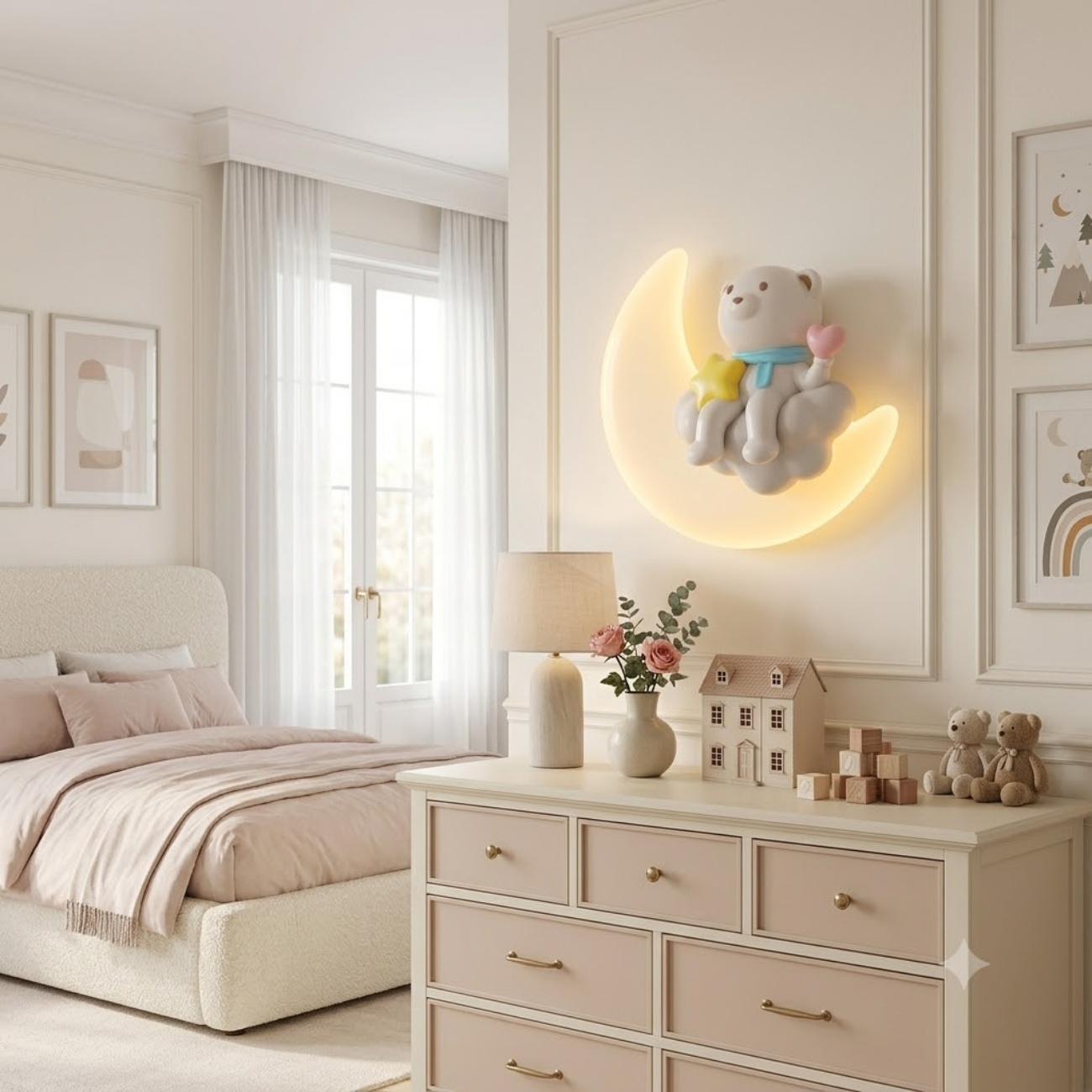 Moon Bear Kids Wall Lamp