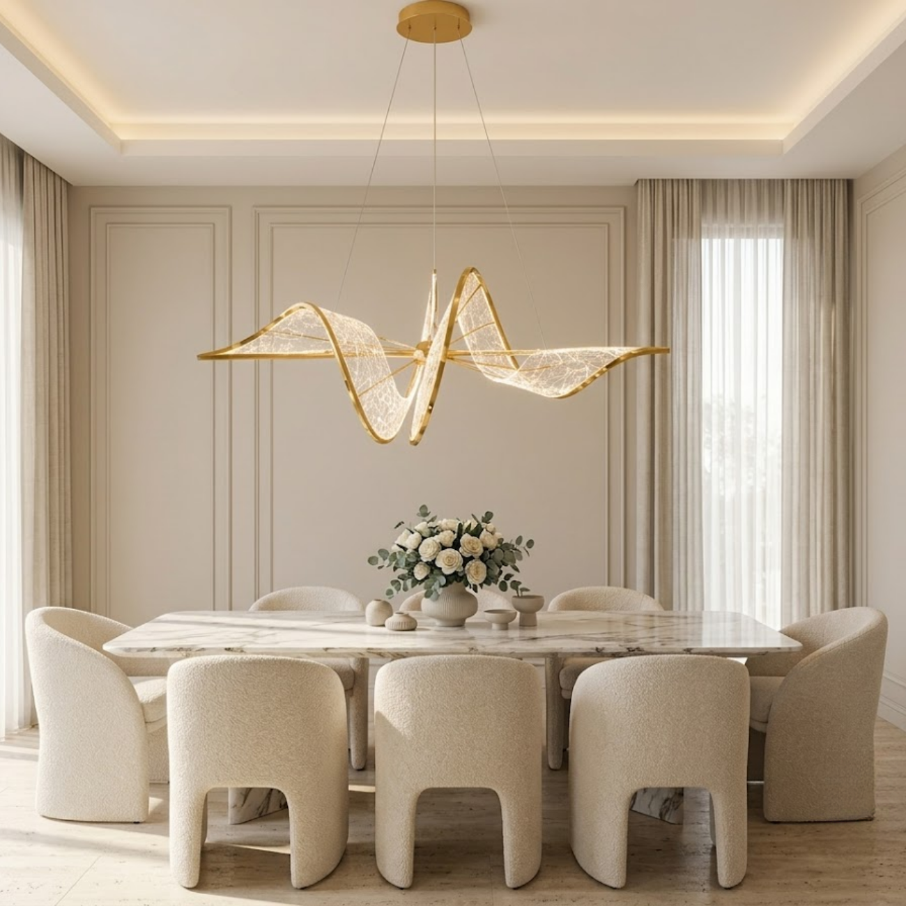 Modern Wave LED Chandelier