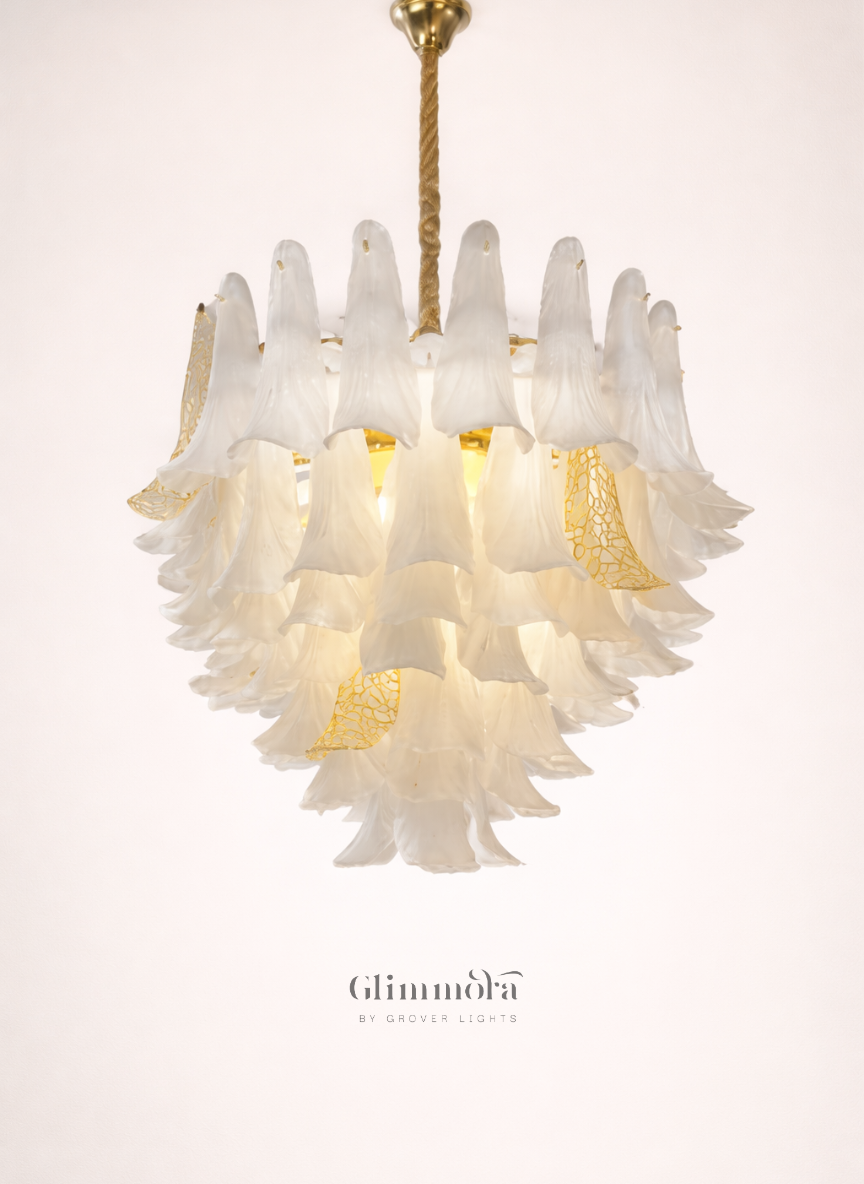 Petal Cascade Glass Chandelier
