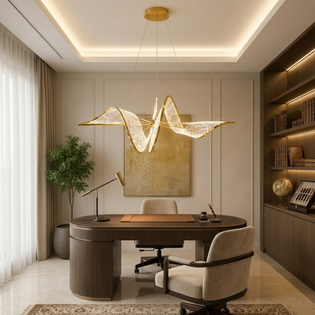 Modern Wave LED Chandelier