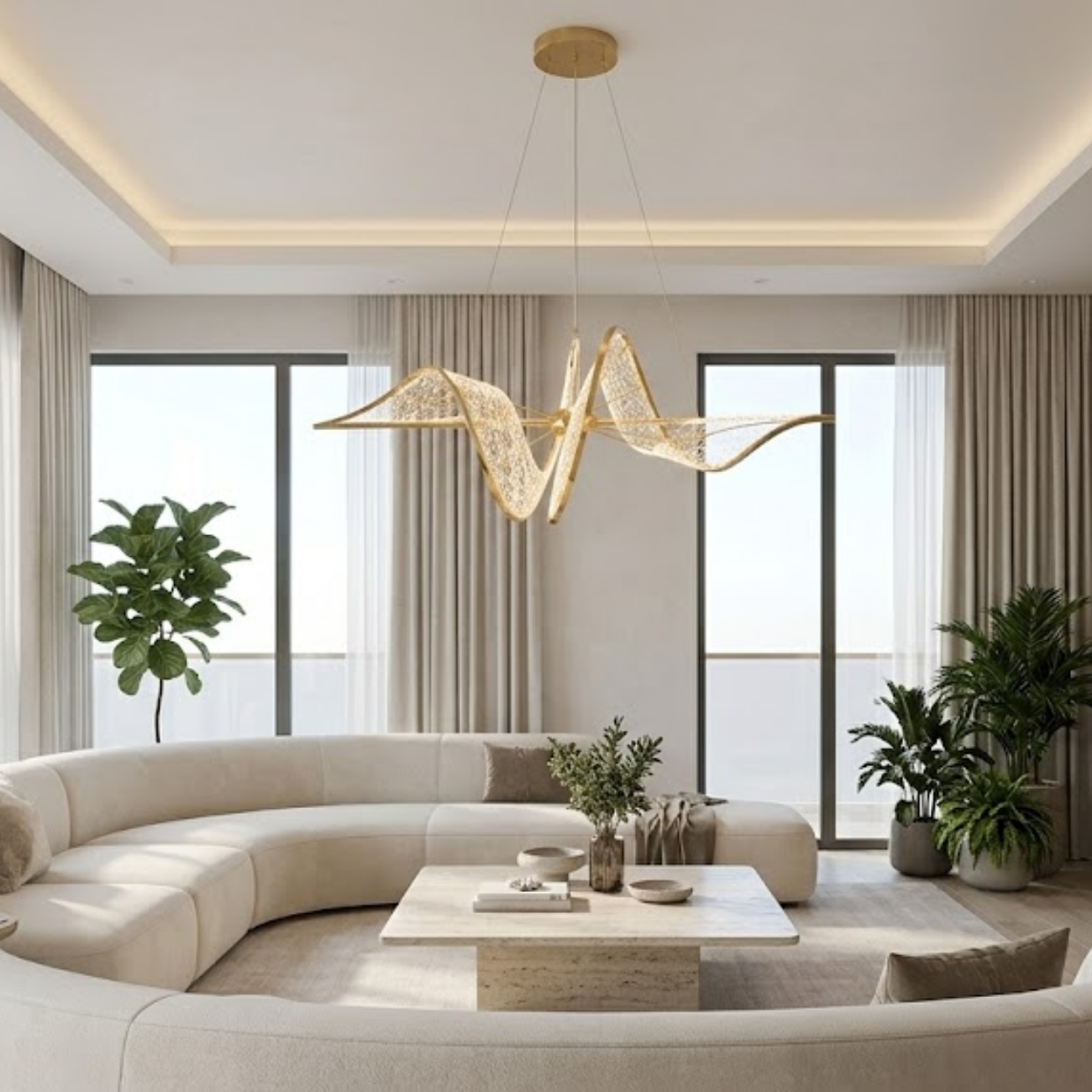 Modern Wave LED Chandelier