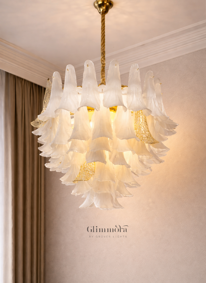 Petal Cascade Glass Chandelier