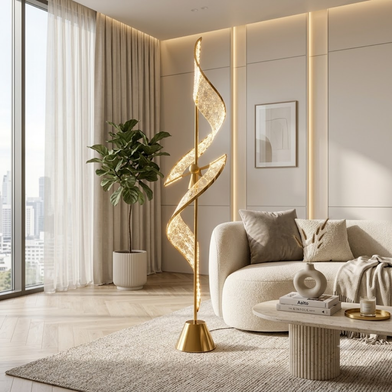 Twisted Ribbon LED Floor Lamp