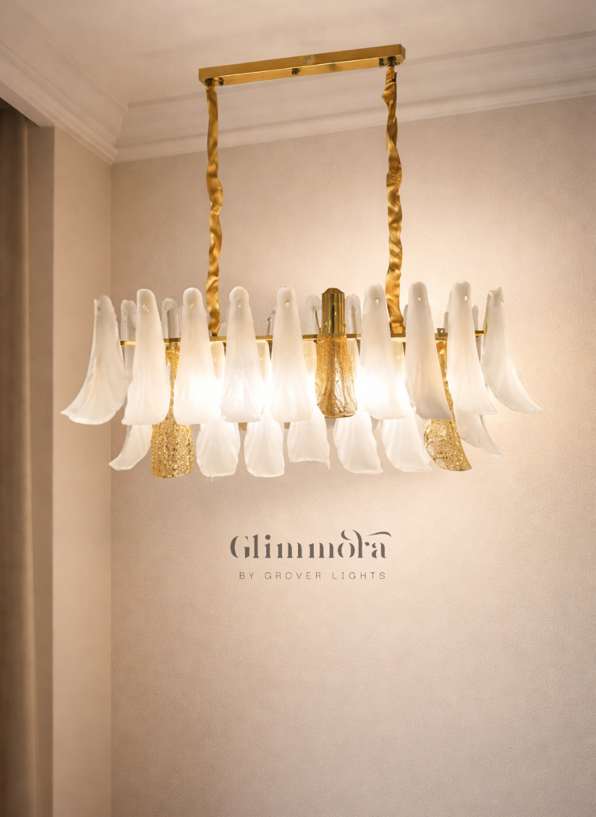 Petal Linear Glass Chandelier