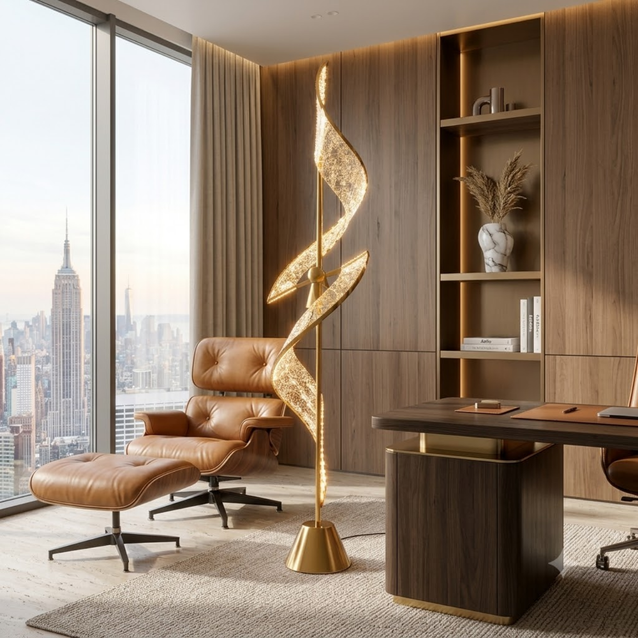 Twisted Ribbon LED Floor Lamp