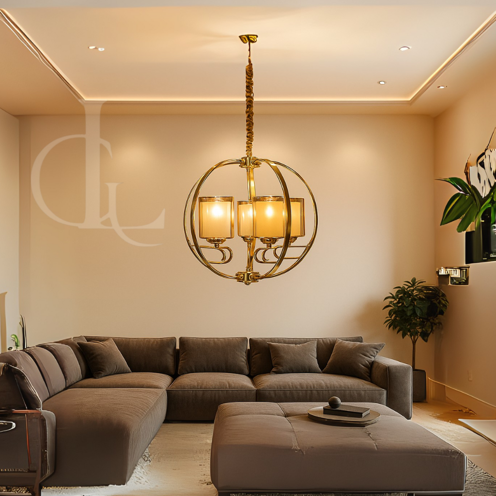 Amber Arcs (Gold,Glass) Chandelier