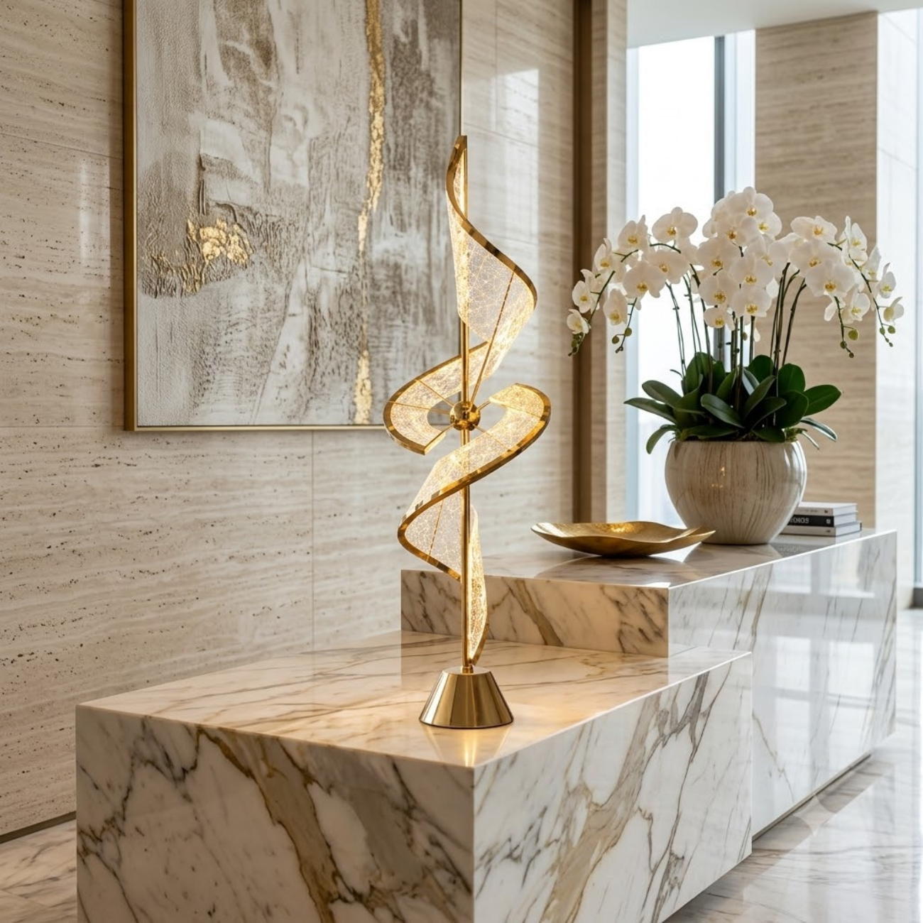 Twisted Ribbon LED Table Lamp