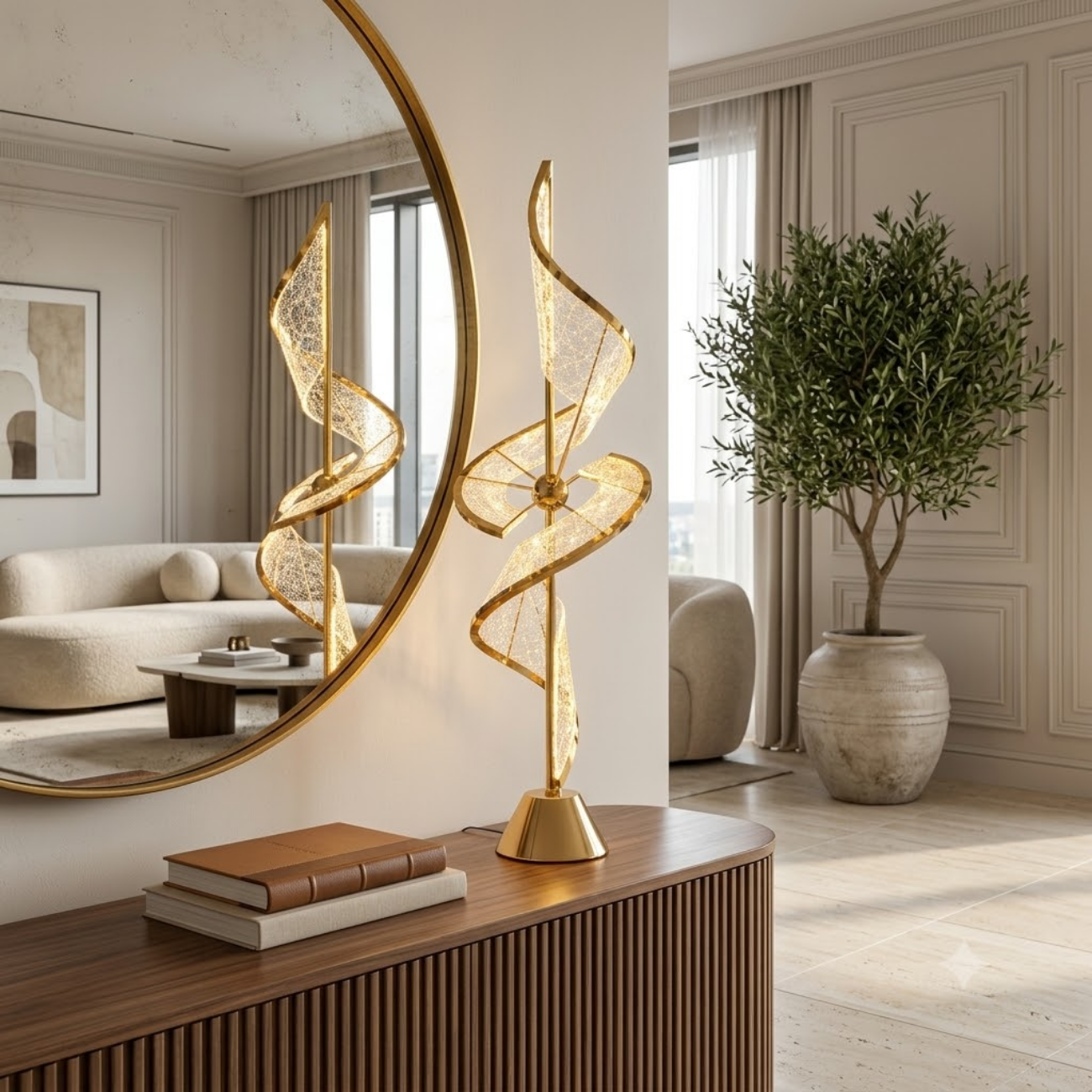 Twisted Ribbon LED Table Lamp