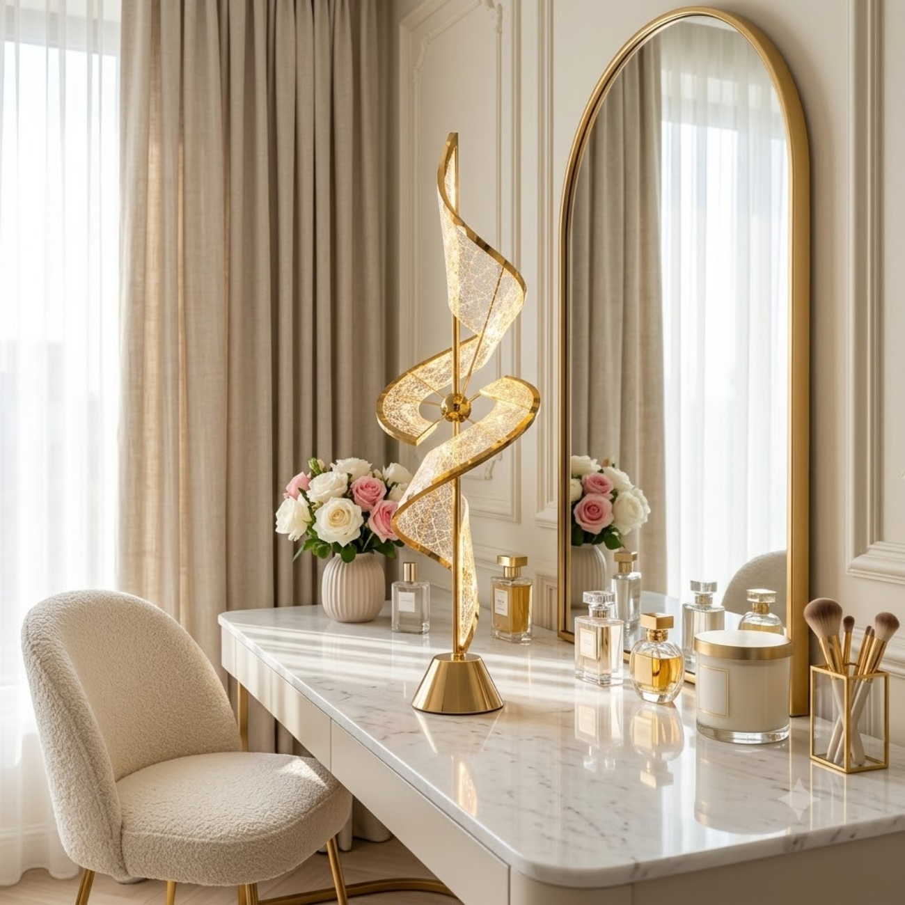 Twisted Ribbon LED Table Lamp