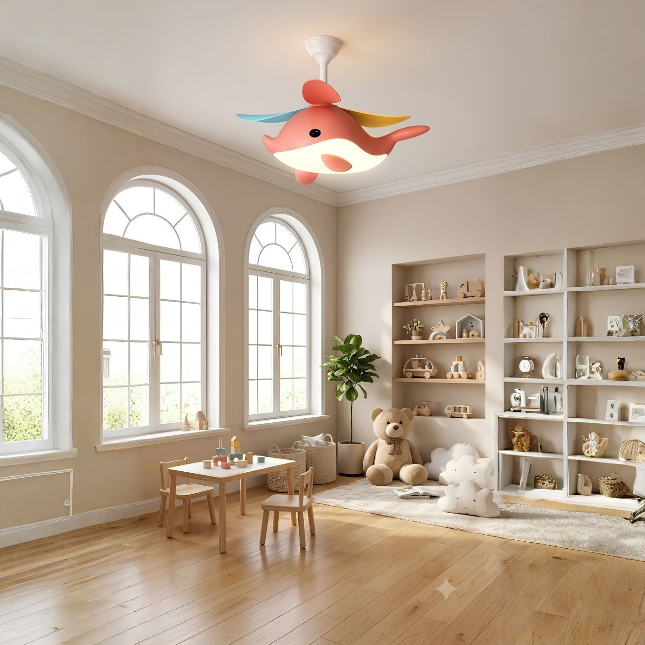 Whale Kids Ceiling Fan Light