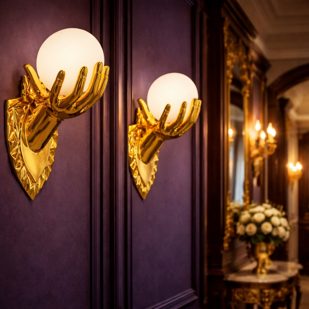 Luxury Golden Hand Wall Light