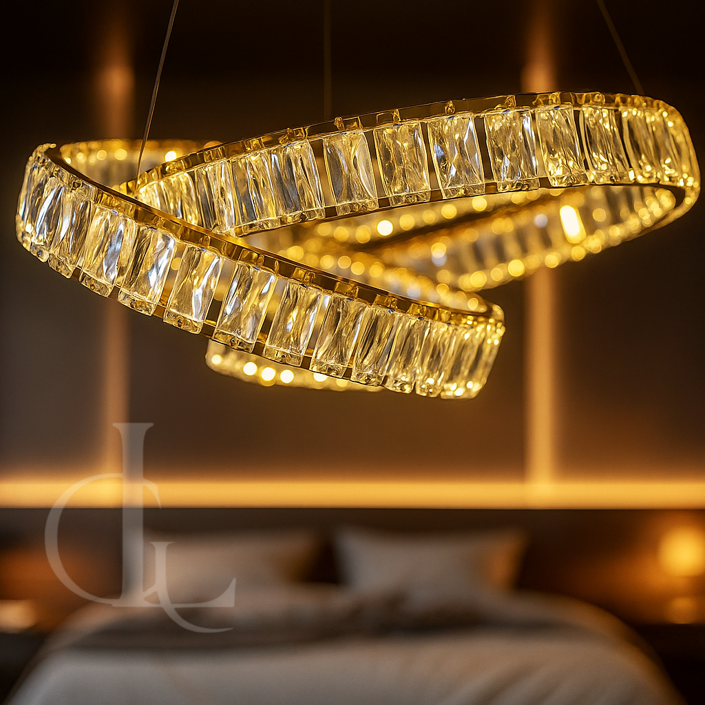 Ethereal Echo (Gold, Crystal, LED) Chandelier