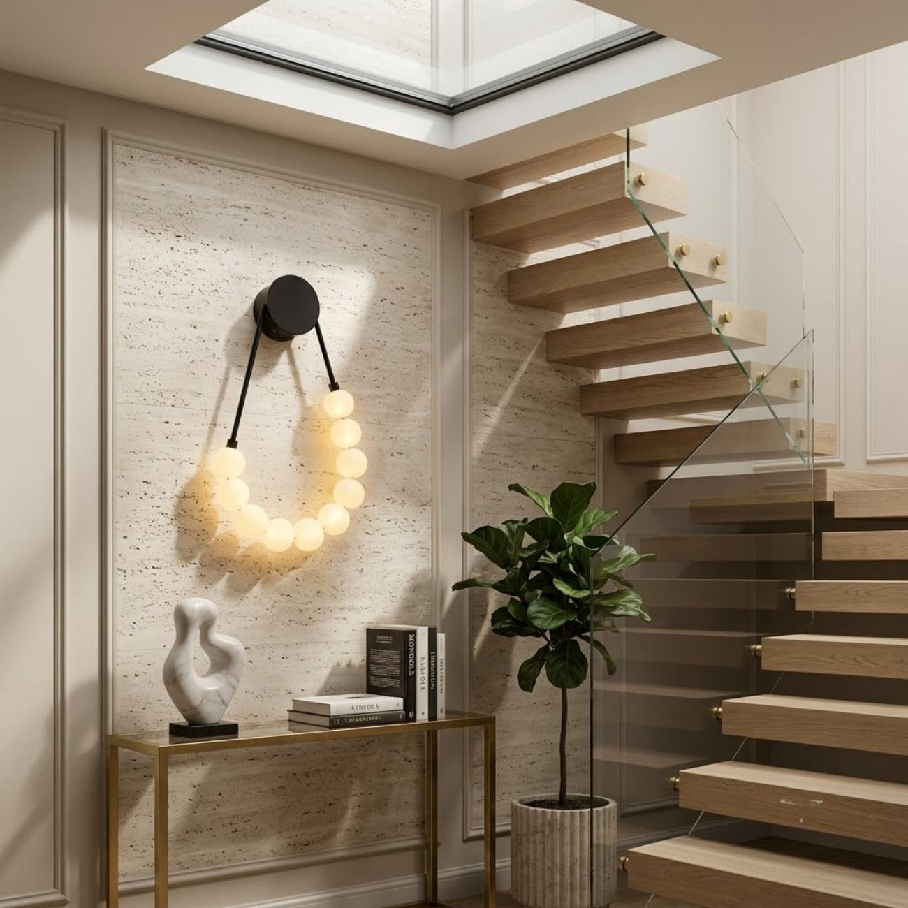 Modern Orb Cascade Wall Light