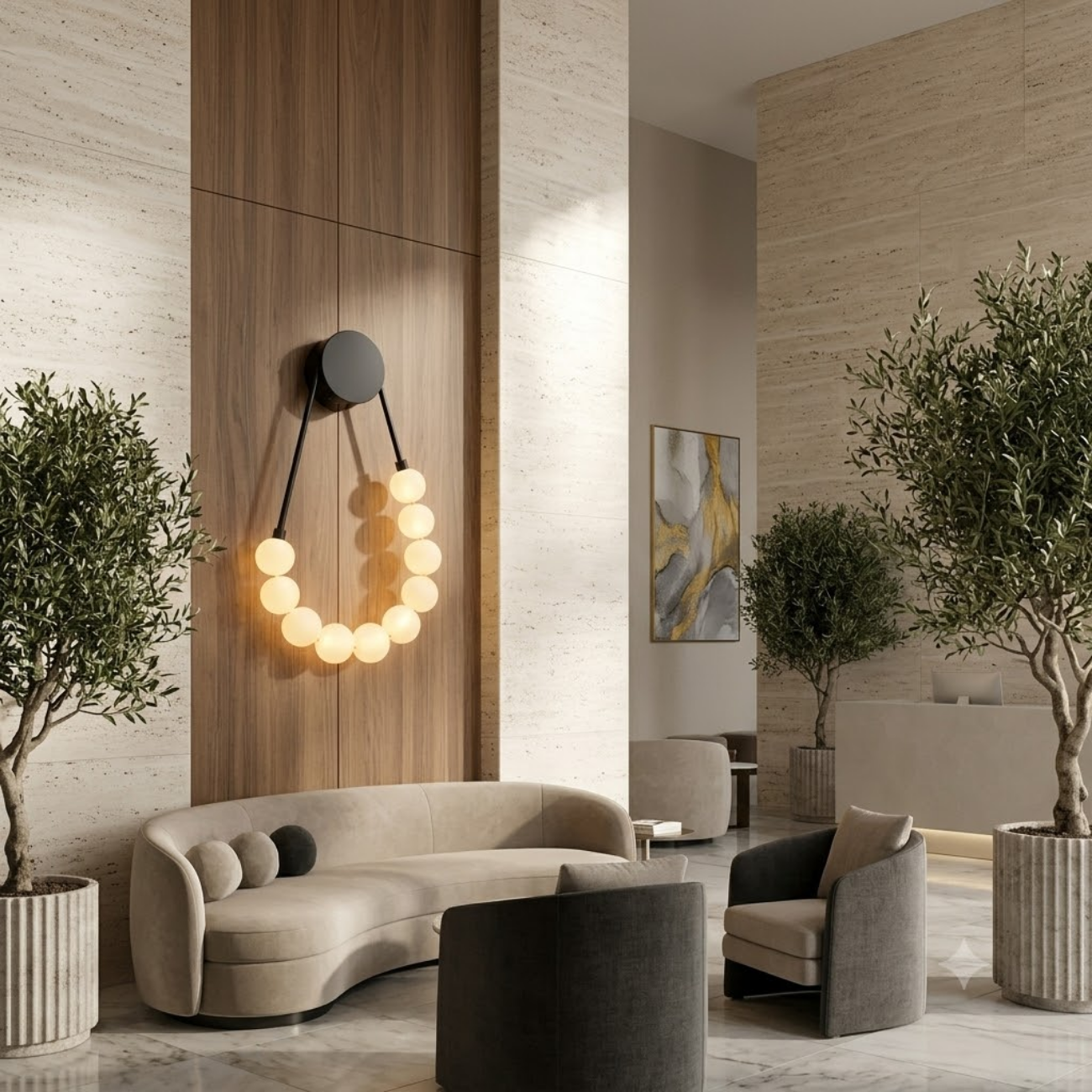 Modern Orb Cascade Wall Light