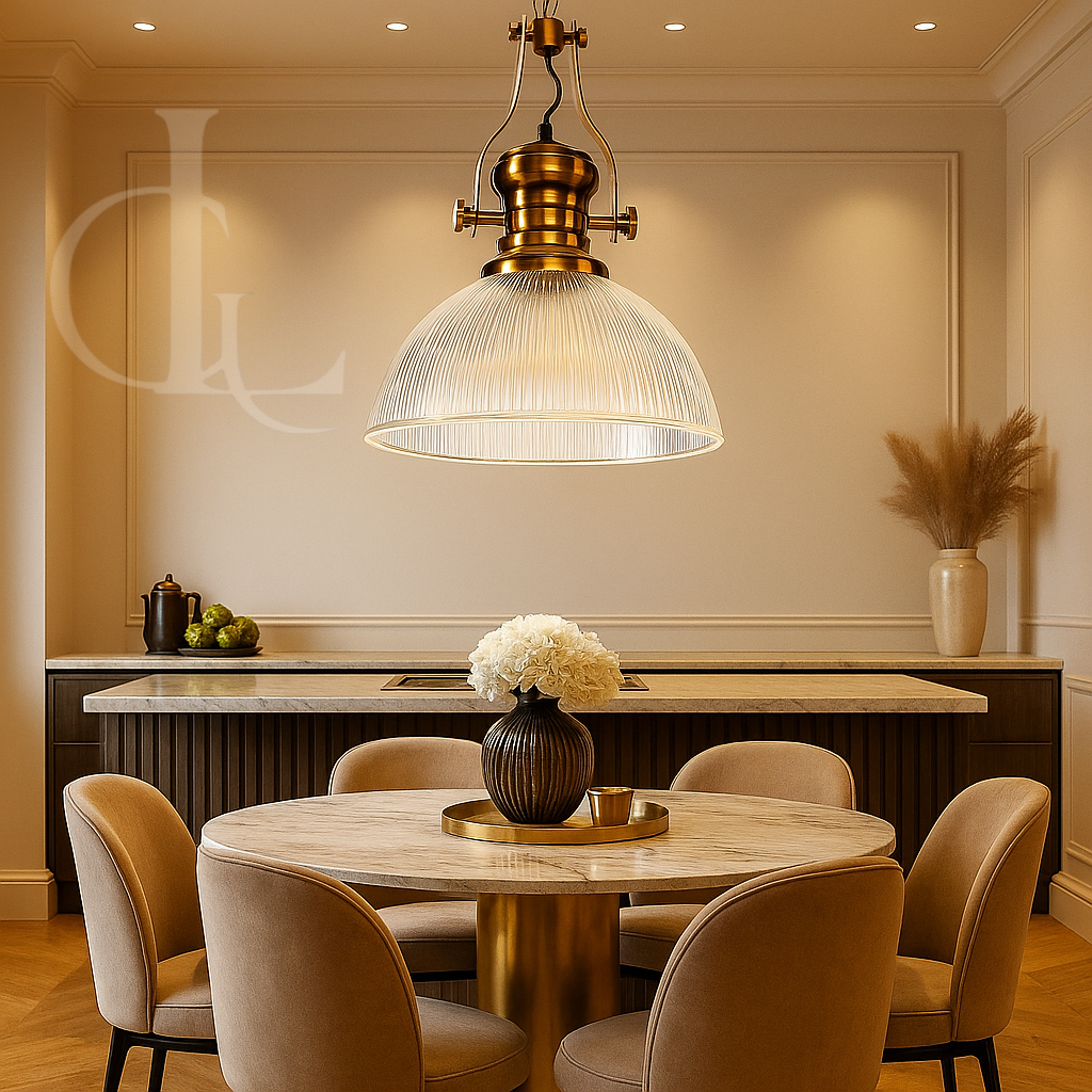 Old Town Glow (Clear Glass, Gold) Hanging/Pendant Light