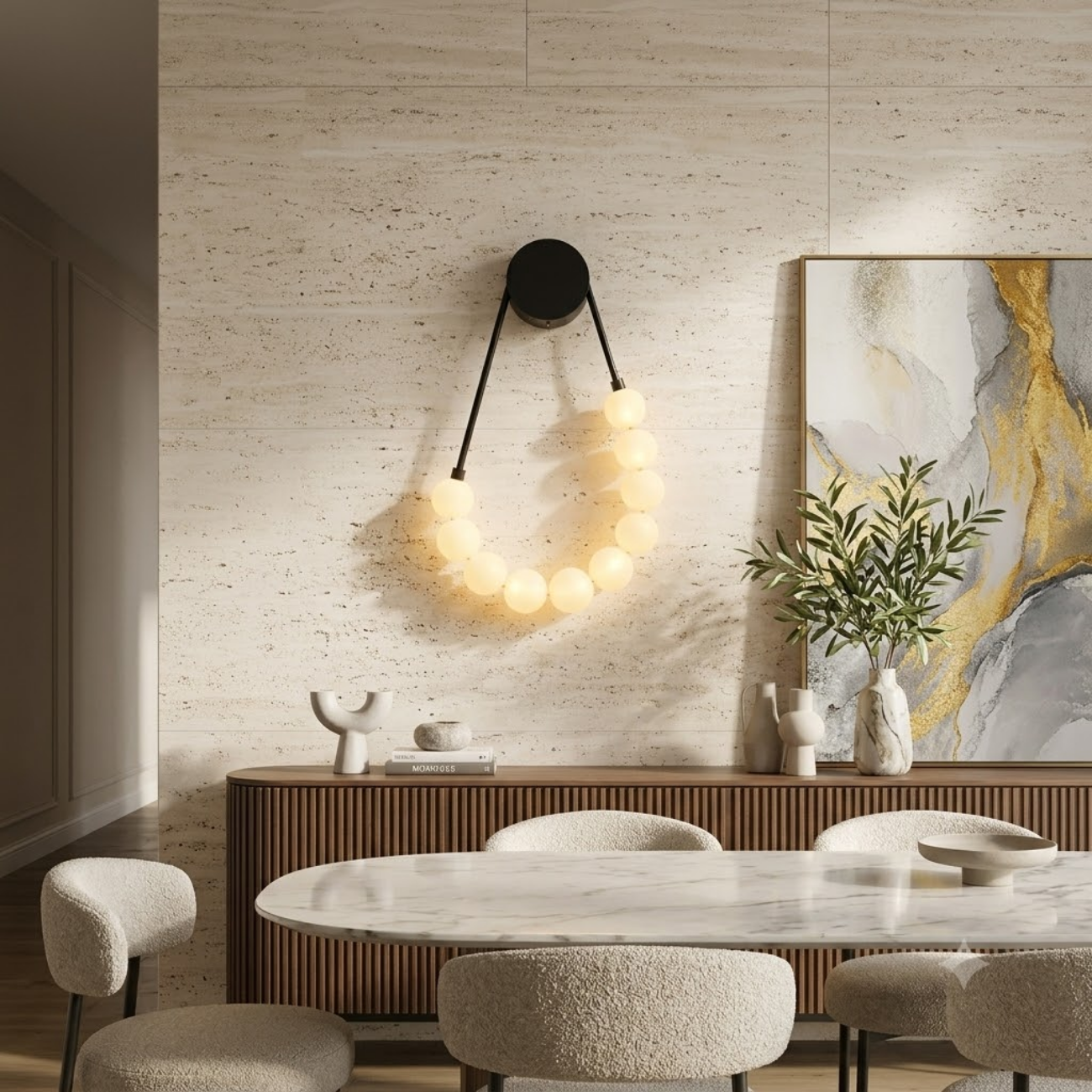 Modern Orb Cascade Wall Light
