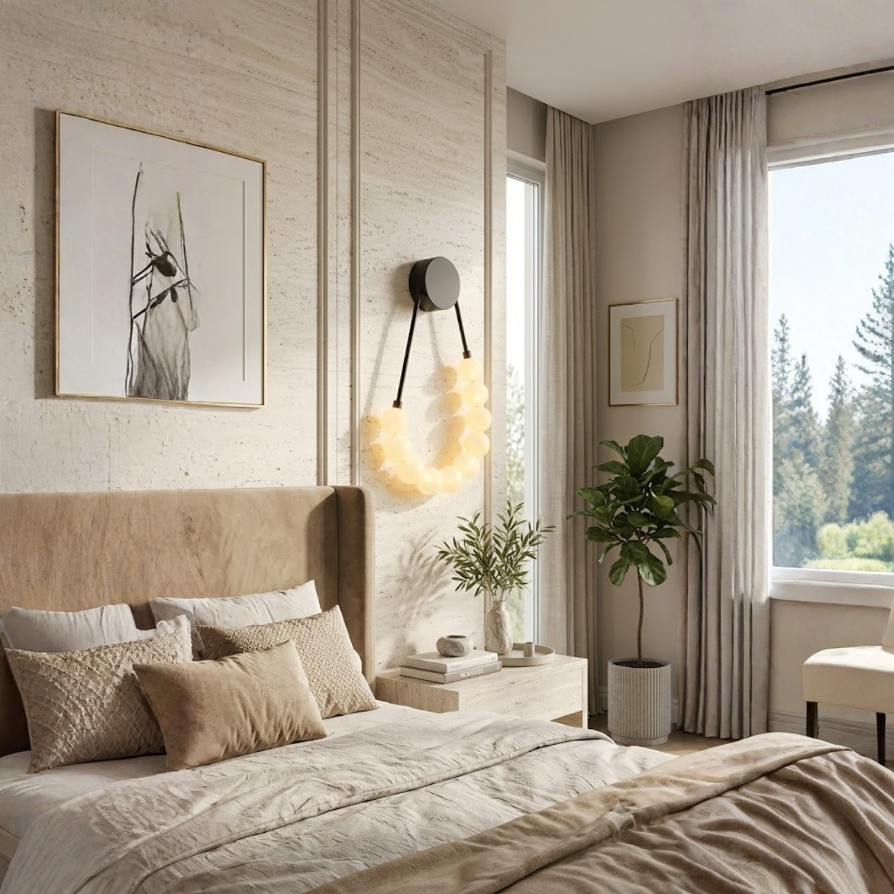 Modern Orb Cascade Wall Light