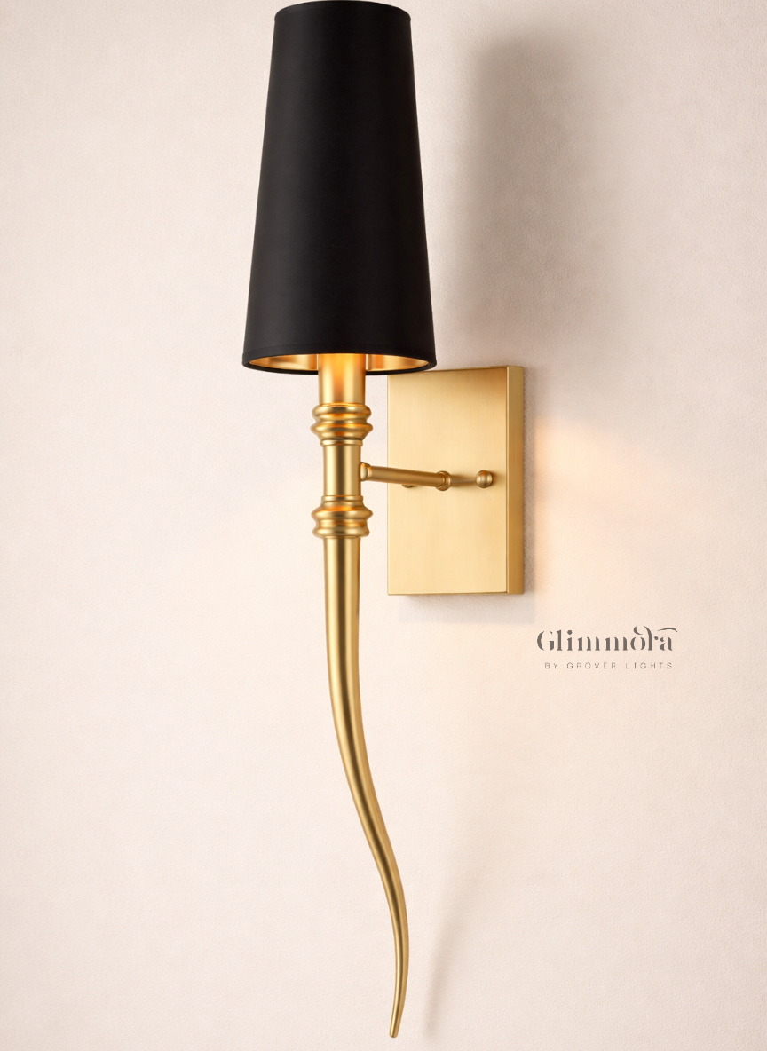 Noir Crest Gold Accent Wall Sconce