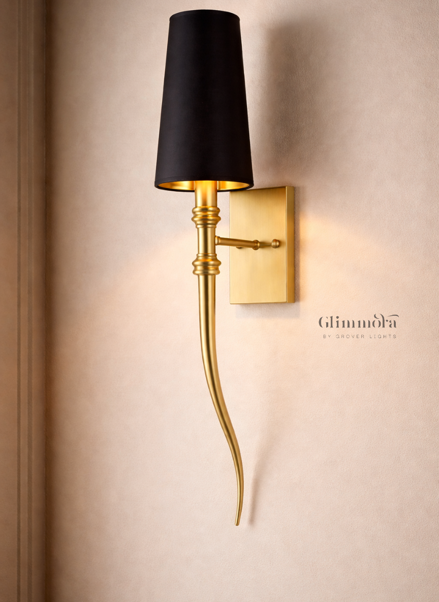 Noir Crest Gold Accent Wall Sconce