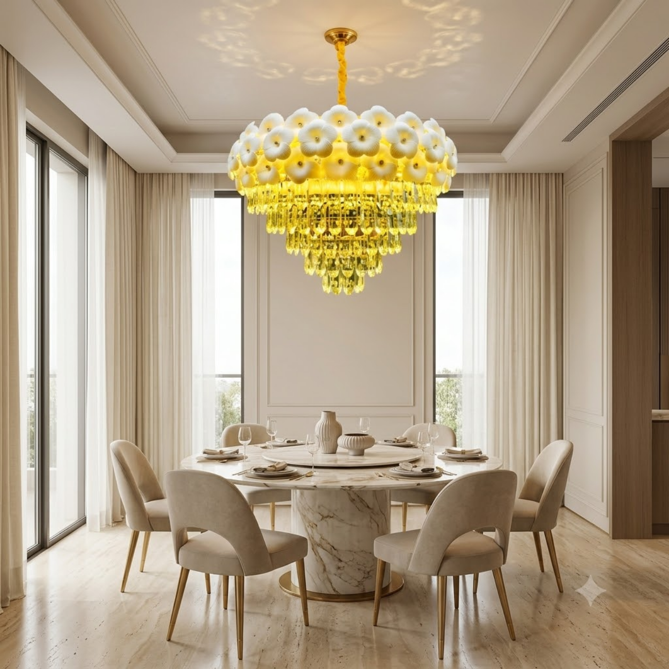 Luxury Floral Crystal Chandelier