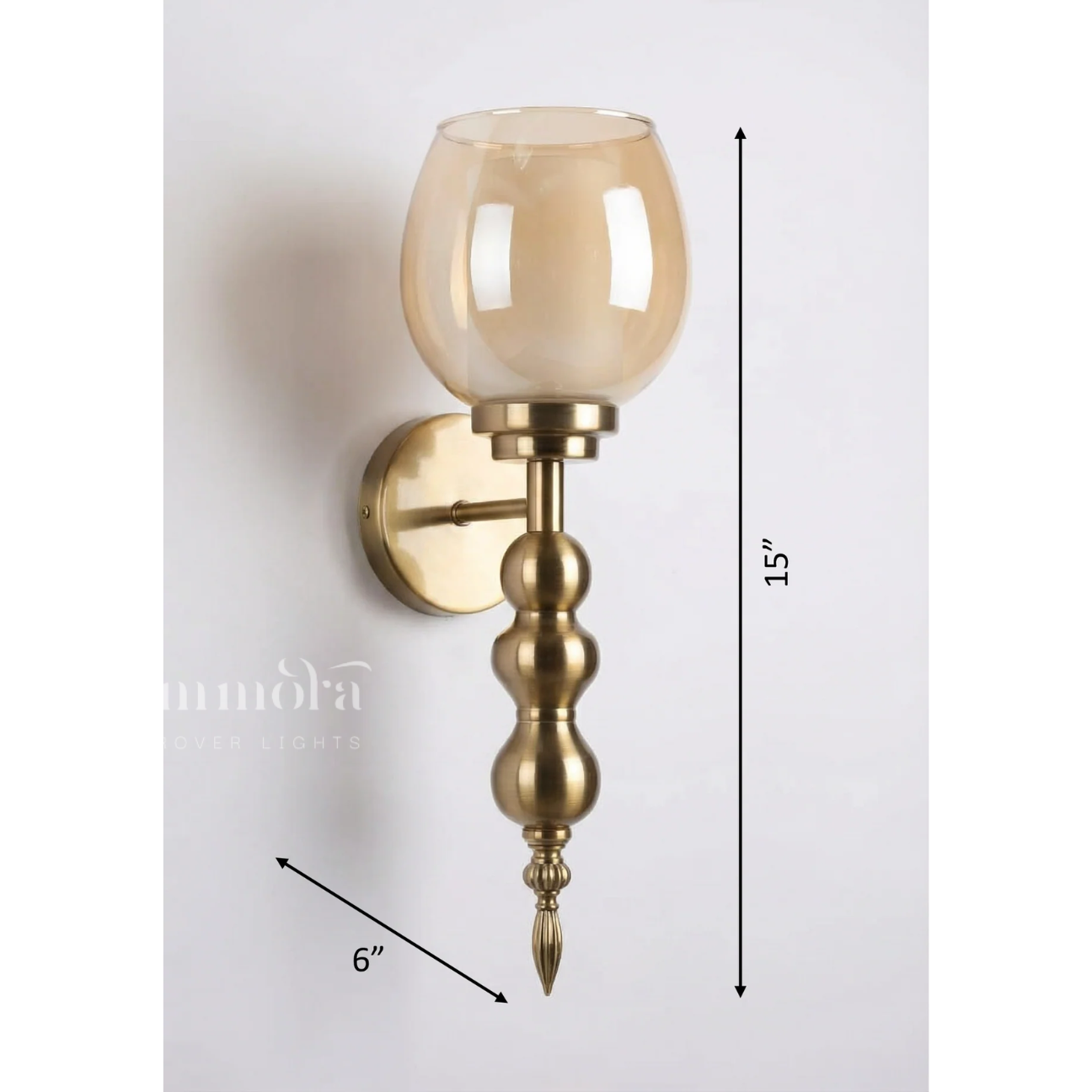 Cognac Amber Glass Wall Light