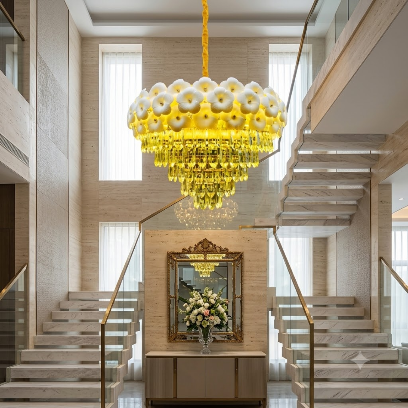Luxury Floral Crystal Chandelier