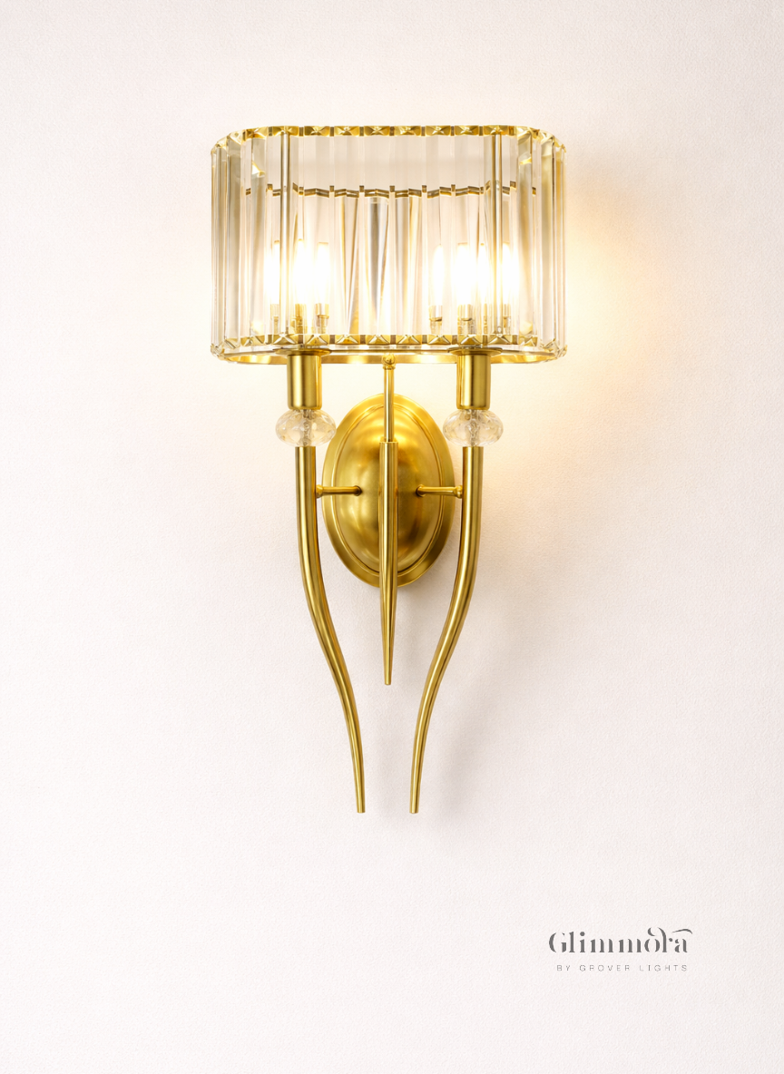 Aurelius Crystal Crest Dual Wall Sconce