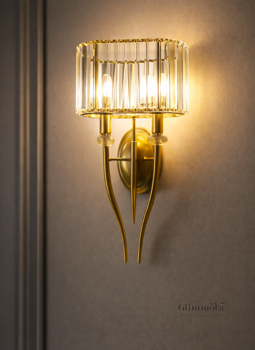 Aurelius Crystal Crest Dual Wall Sconce