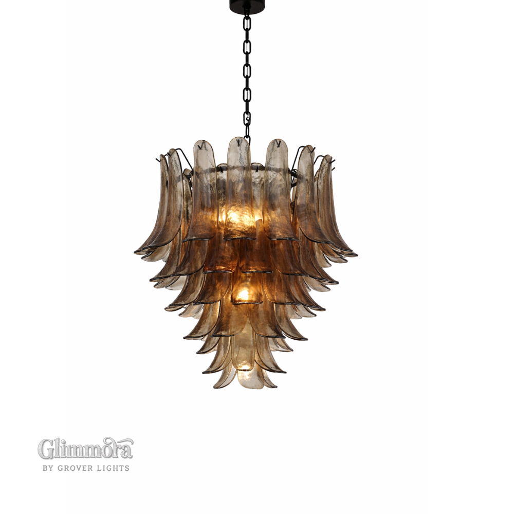 Smoked Glass Tiered Chandelier 600mm