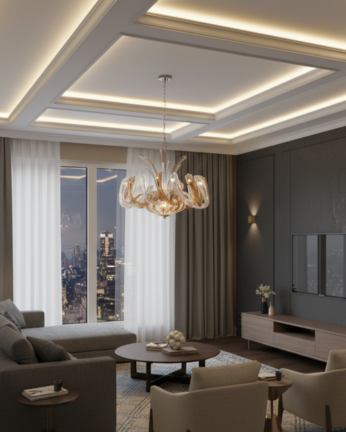 Aurora Wave Glass Chandelier