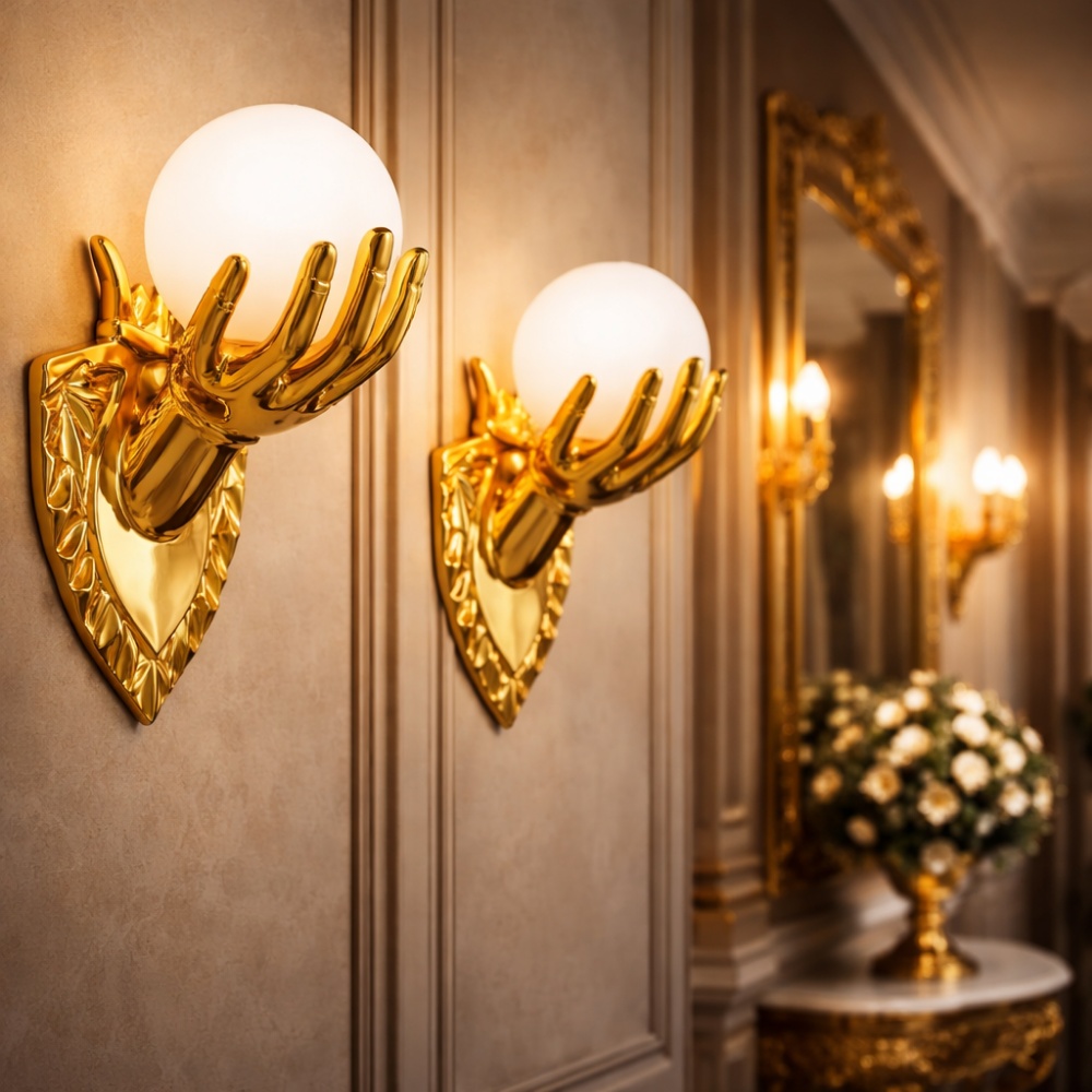 Luxury Golden Hand Wall Light